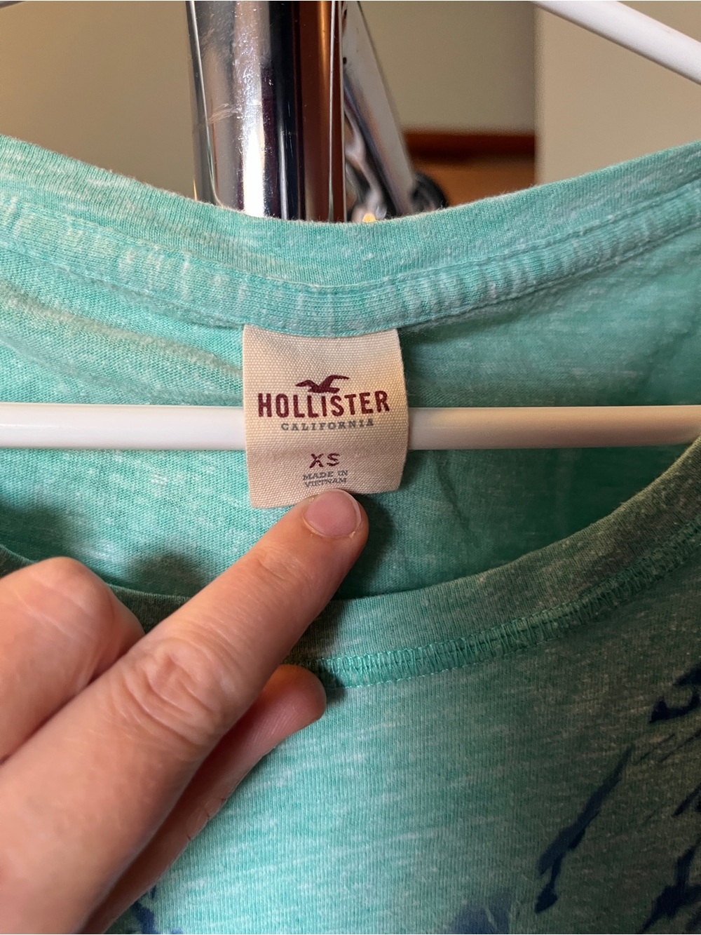 Hollister Aqua Green Short-Sleeve Crew Neck Tee